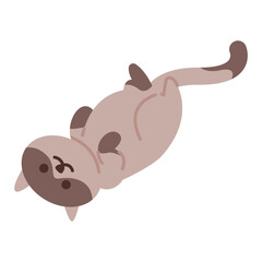 Cute Doodle Cat Rolling Illustration