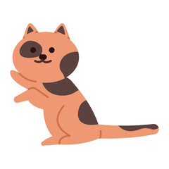 Cute Doodle Cat Climbing Illustration