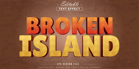 Broken island text, editable text effect.