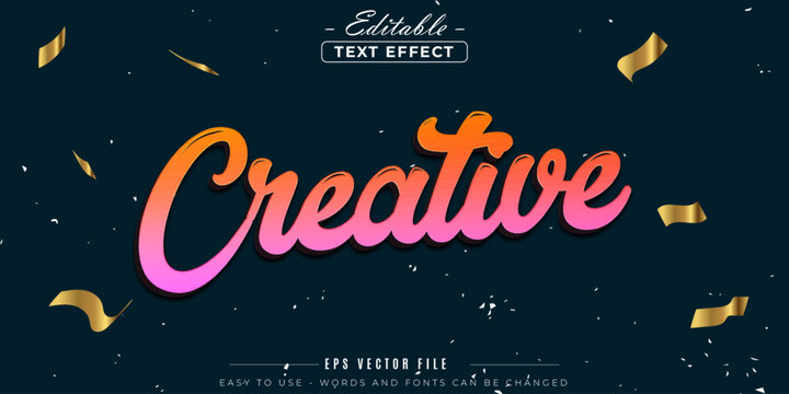 Creative text style, editable text effect.