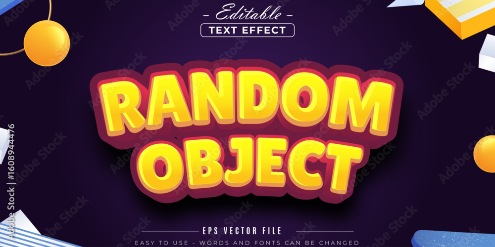 Poster Gold random object text, editable text effect.