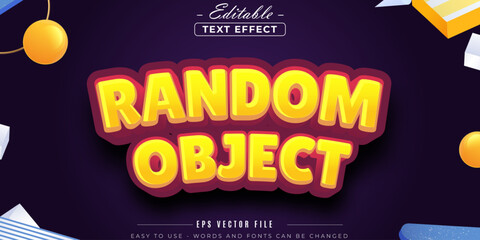 Gold random object text, editable text effect.