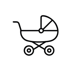 Baby Stroller Icon Vector Isolated on White Background