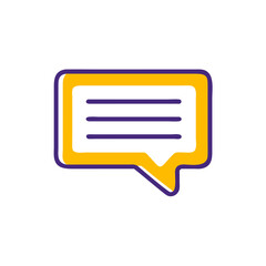 Minimalist Chat Bubble Icon &ndash; Flat Message Symbol in Yellow and Purple