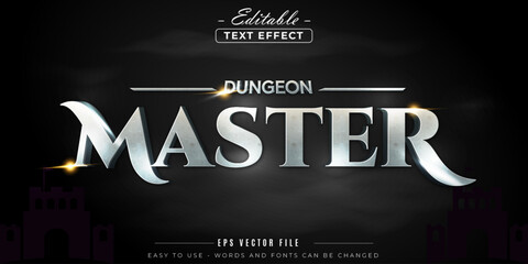 Chrome dungeon master text, editable text effect.