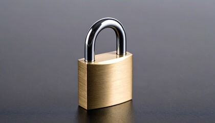 Fototapeta premium Gold padlock on dark surface