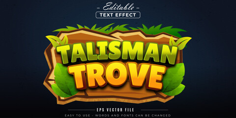 Talisman trove shiny text, editable text effect.