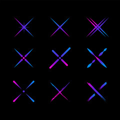 Letter X colorful logo. Font style, vector design template elements for your application or corporate identity