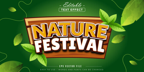 Sign nature festival text, editable text effect.