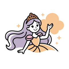 vector illustration of a princess