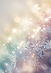 Dreamy floral beauty with shimmering bokeh effect evoking tranquility and peace