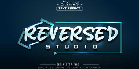 Reversed studio text style, editable text effect.