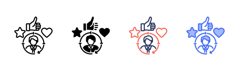 Retargeting icon set multiple style collection