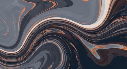 Elegant abstract painting with swirling shades of gray and orange for backgrounds