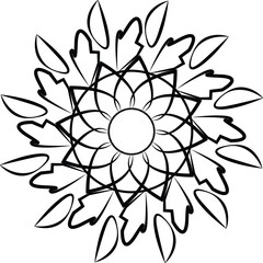 circle design with one color for black art a lotus mandala	 unique