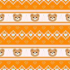 seamless pattern with bear, fabric pattern, gift wrapping paper, notebook cover, phone case pattern 