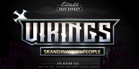 Viking scandinavian people text, editable text effect.