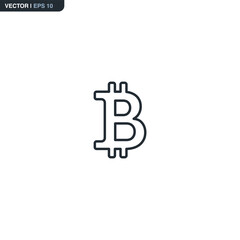 Bitcoin, linear style sign for mobile concept and web design