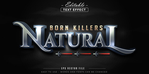 Glowing natural born killers text, editable text effect.
