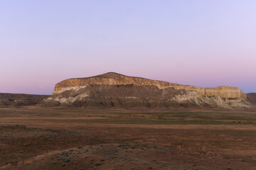 Sunrise in the Valley of Castles in Mangystau, Kazakhstan