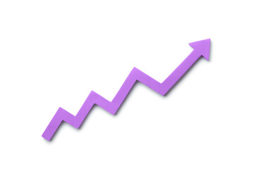 A purple upward arrow on a white background, symbolizing growth or rising trends in finance or economics.