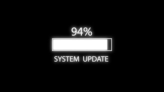 System Update Progress Loading Bar Animation with Futuristic Interface Elements, Digital UI Indicators, and Smooth Data Transfer Motion Graphics"