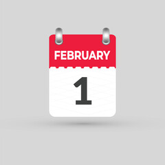 FEBRUARY 1 calendar Date Month icon