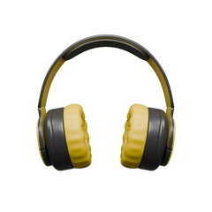Front Perspective Views 3D Render of Headphones Illustration
