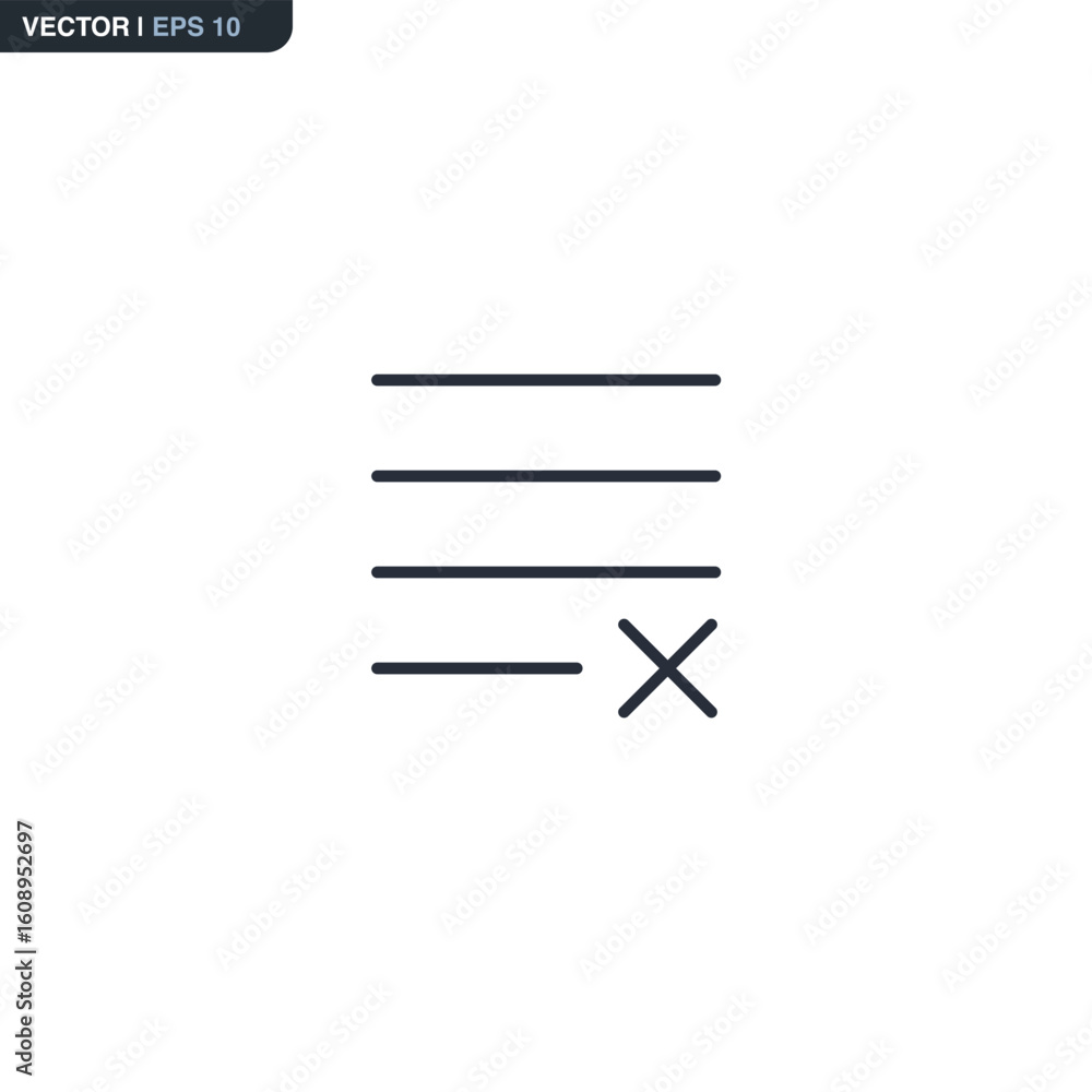Poster delete list, linear style sign for mobile concept and web design
