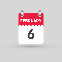 FEBRUARY 6 calendar Date Month icon