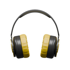 Flat Front Views 3D Render of Headphones Illustration Suitable for Icon
