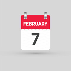 FEBRUARY 7 calendar Date Month icon