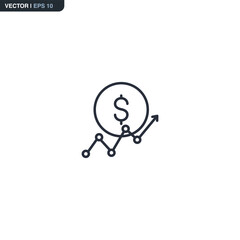 Fototapeta premium Dollar growth, linear style sign for mobile concept and web design