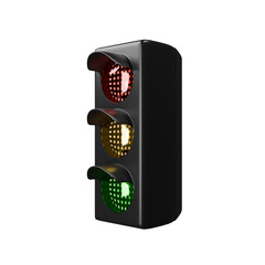 Perspective Views 3d Render of Traffic Light without Pole Illustration