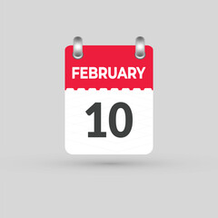 FEBRUARY 10 calendar Date Month icon