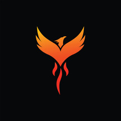 Phoenix logo with black background, vector
