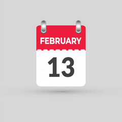 FEBRUARY 13 calendar Date Month icon