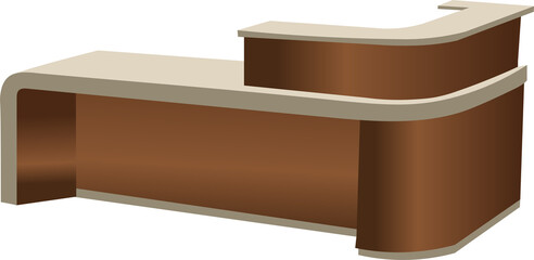  Modern Wooden Reception Desk with Light Trim