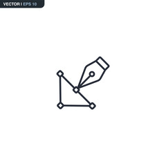 Fountain pen nib glyph, linear style sign for mobile concept and web design