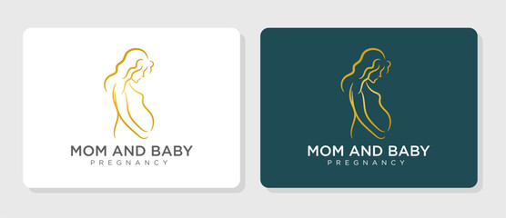 Pregnant logo design with unique concept, Premium Vector illustration