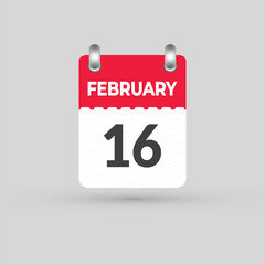 FEBRUARY 16 calendar Date Month icon