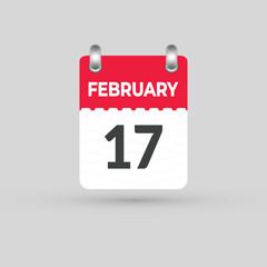 FEBRUARY 17 calendar Date Month icon