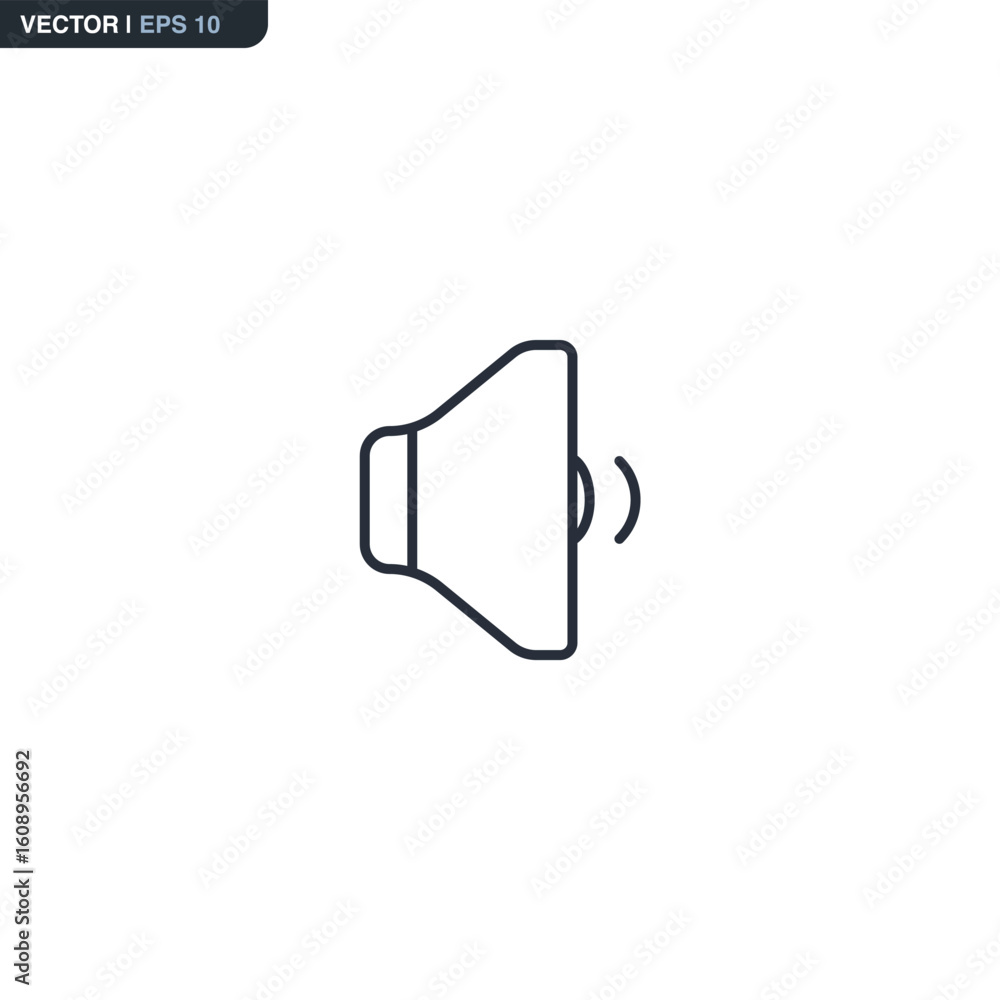 Poster low volume, linear style sign for mobile concept and web design
