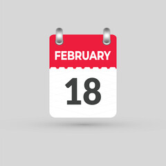 FEBRUARY 18 calendar Date Month icon