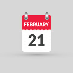 FEBRUARY 21 calendar Date Month icon