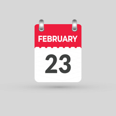 FEBRUARY 23 calendar Date Month icon