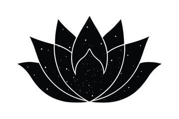 Fototapeta premium Lotus Flower with Galaxy Texture Inside Petals Cosmic Floral Design