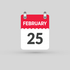 FEBRUARY 25 calendar Date Month icon