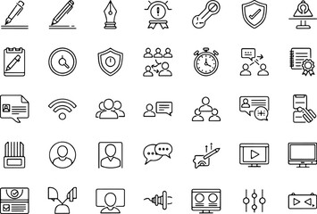 Fototapeta premium Vector art of set of business and technology icons
