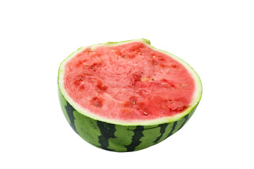PNG half watermelon, isolated fresh slice of watermelon, summer fruit top view, cutout